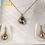 Thumbnail: Golden Champagne Teardrop Pendant & Earrings Set