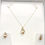 Thumbnail: Gold Oval Champagne Crystal Accent Pendant Necklace LUA Jewels