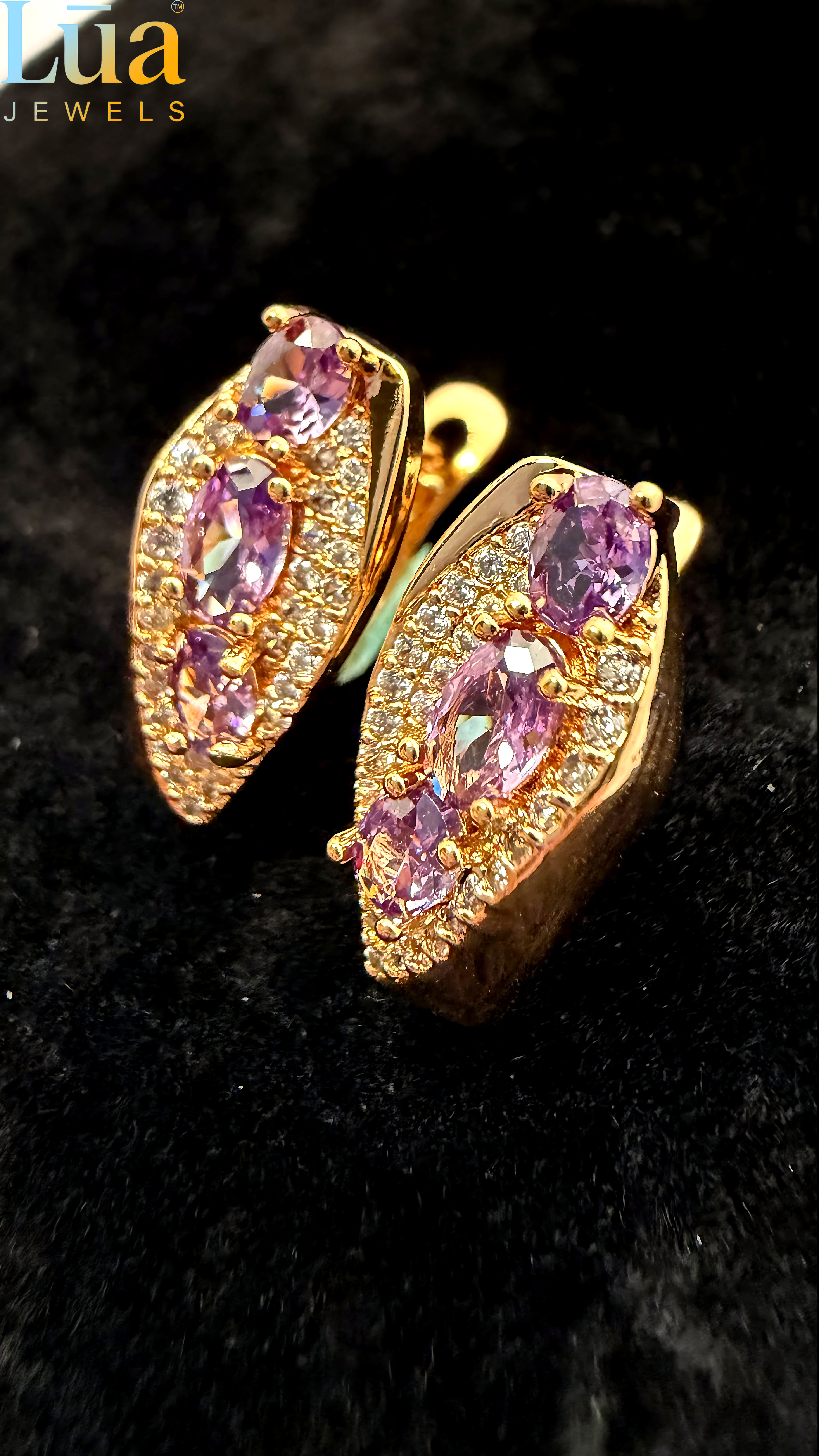 Amethyst Cluster Earrings � Lua Jewels