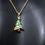 Thumbnail: Gold Christmas Tree Charm Pendant Necklace � Festive Holiday Jewellery &