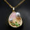 Thumbnail: Pastel Pearl Leaf Pendant Necklace In Gold Finish � Elegant Drop Necklace |