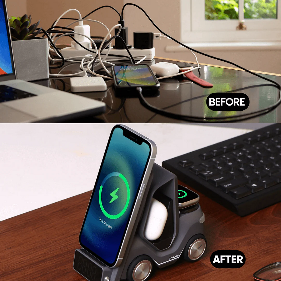 Thumbnail: 3 in 1 Wireless Charger with Clock
