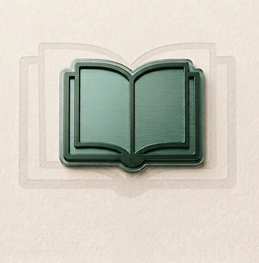 Green open book graphic icon representing professional education, academic credentials, and degrees.