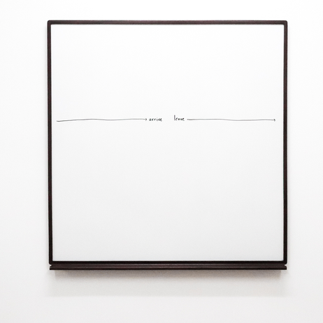 © Maya Krinsky, ArriveLeave, 2017, marker on whiteboard