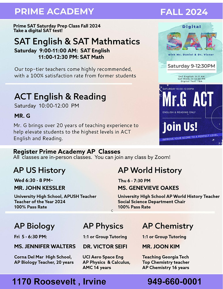 Maximizing College Prep: Choosing the Right Fall-Winter SAT, ACT, & AP ...