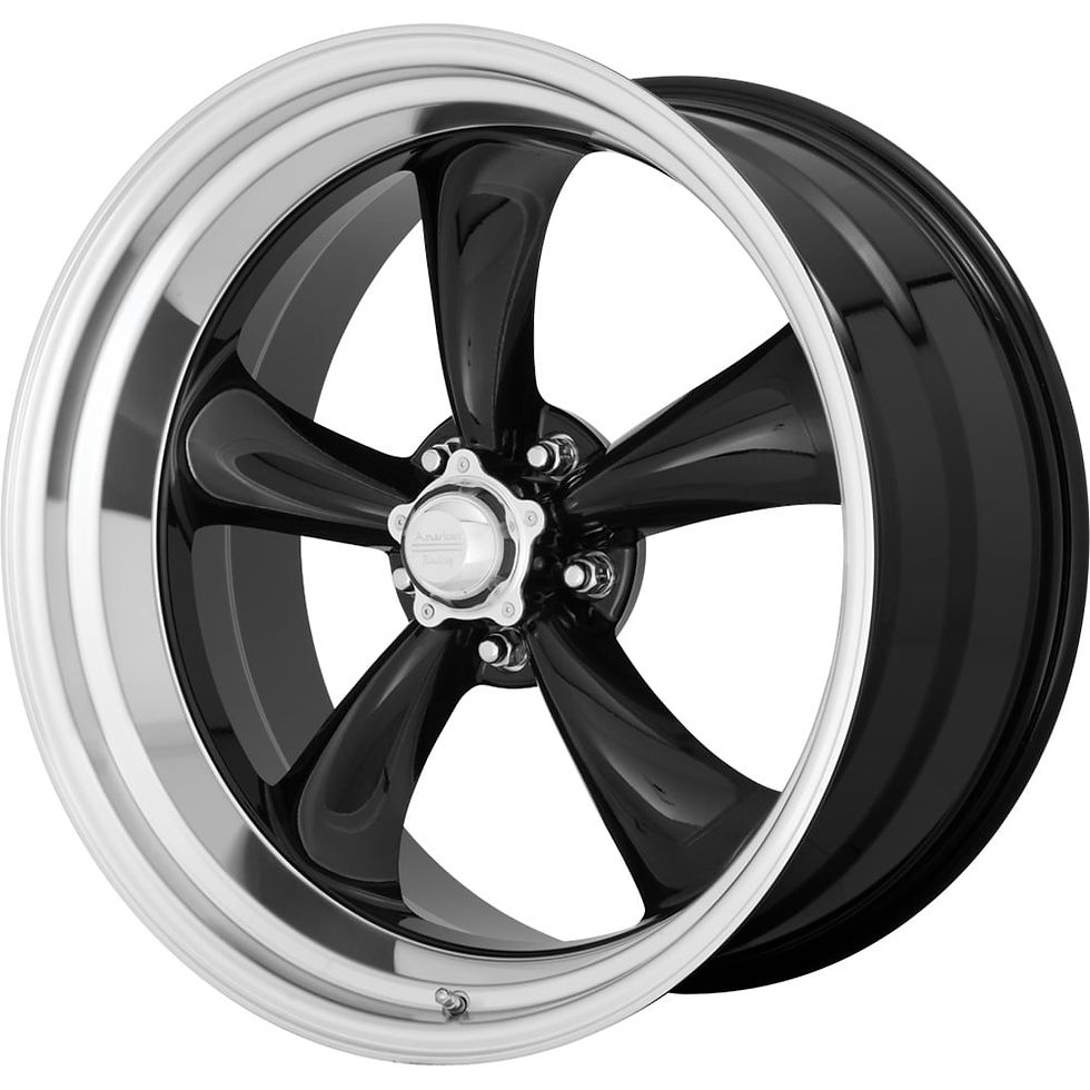 American Racing Vintage VN315 TORQ THRUST II 1 PC Gloss Black Machined Lip