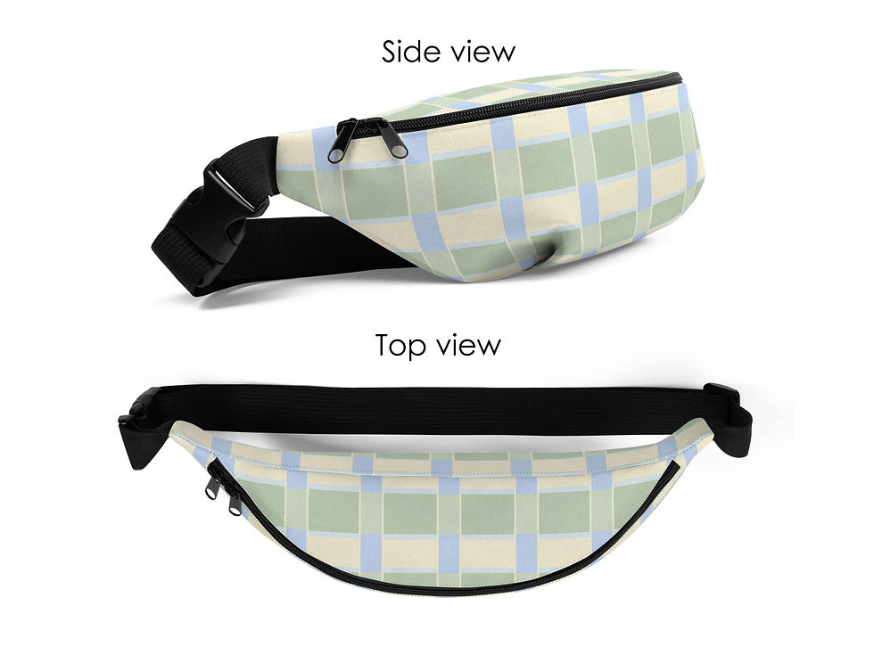 Thumbnail: Side and top view of the green Country Plaid belt bag.