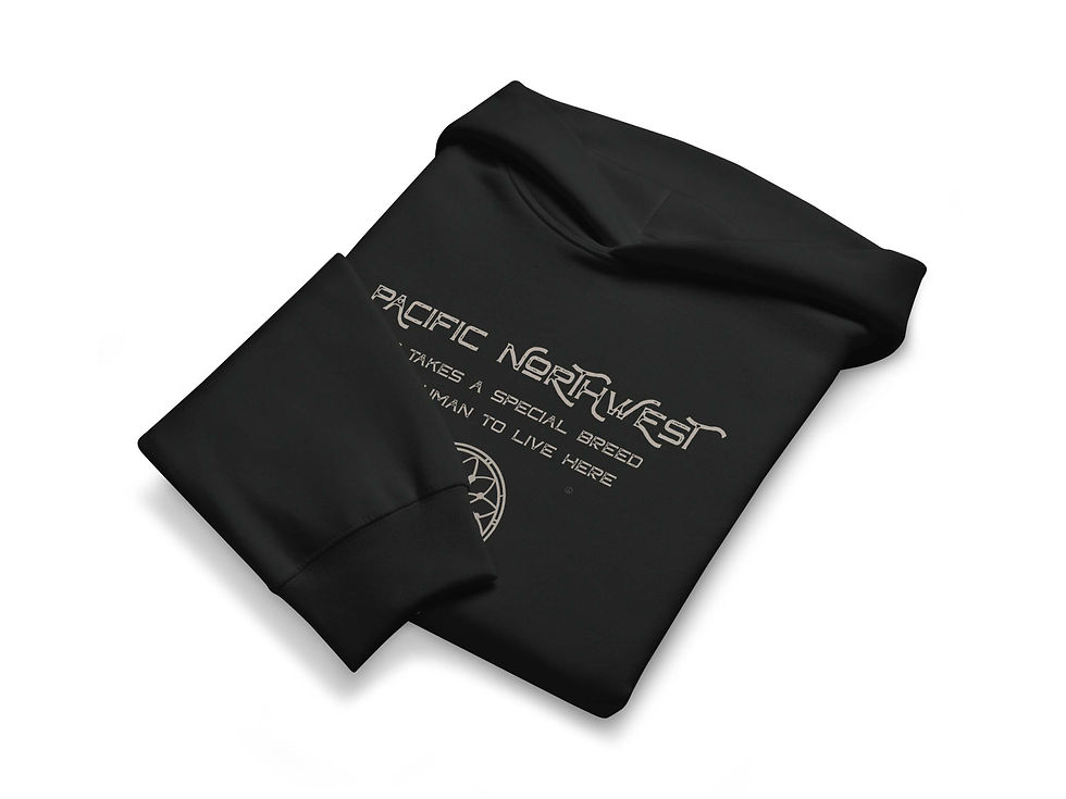 Thumbnail: Close-up view of a folded Pacific Northwest Breed hoodie.