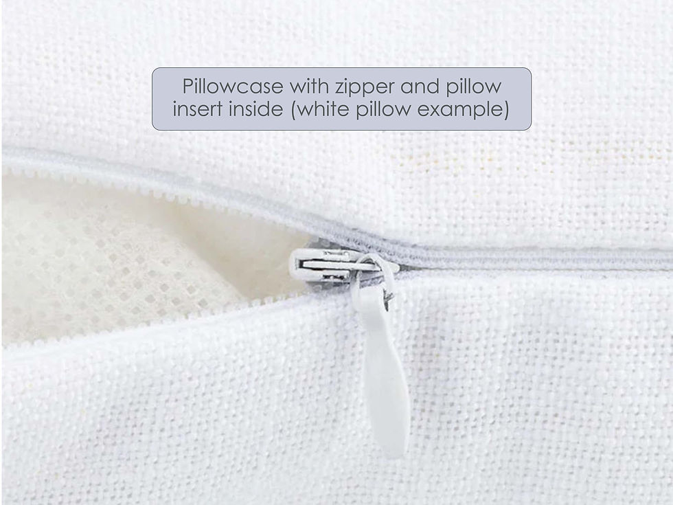 Thumbnail: Close-up view of throw pillow zipper and pillow insert.