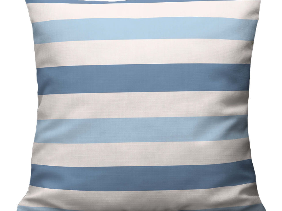 Thumbnail: Close-up view of the Beach Life throw pillow (back side) – blue and white stripes.