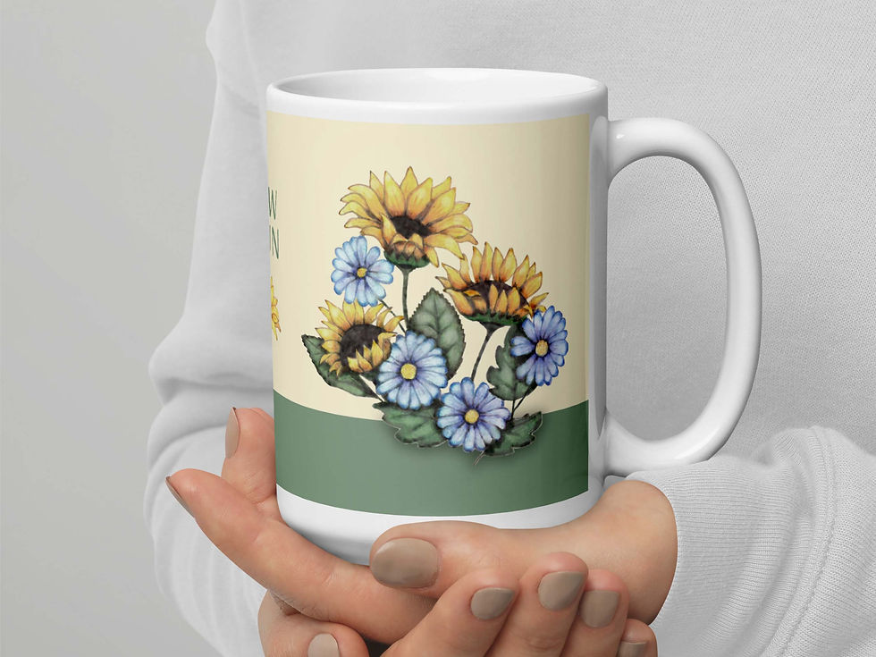 Thumbnail: Close-up of two hands holding a Sunflower Synergy coffee mug.