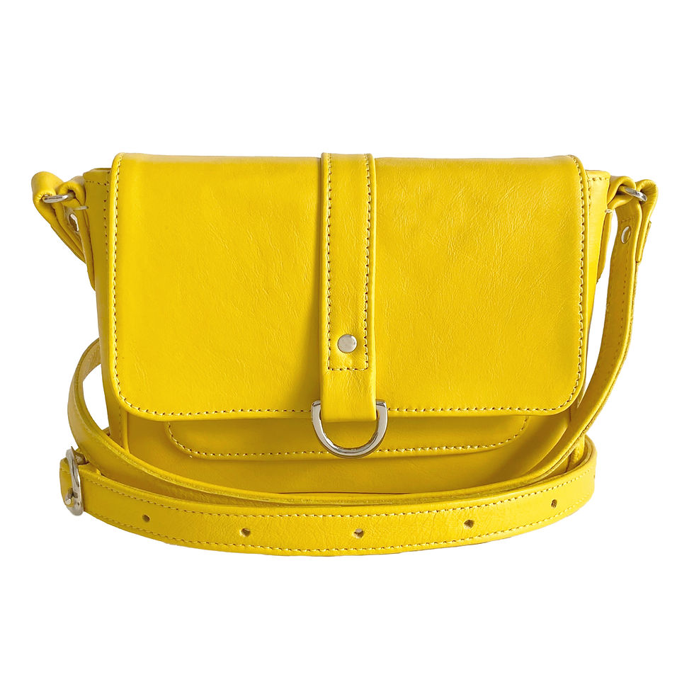 yellow leather handbag