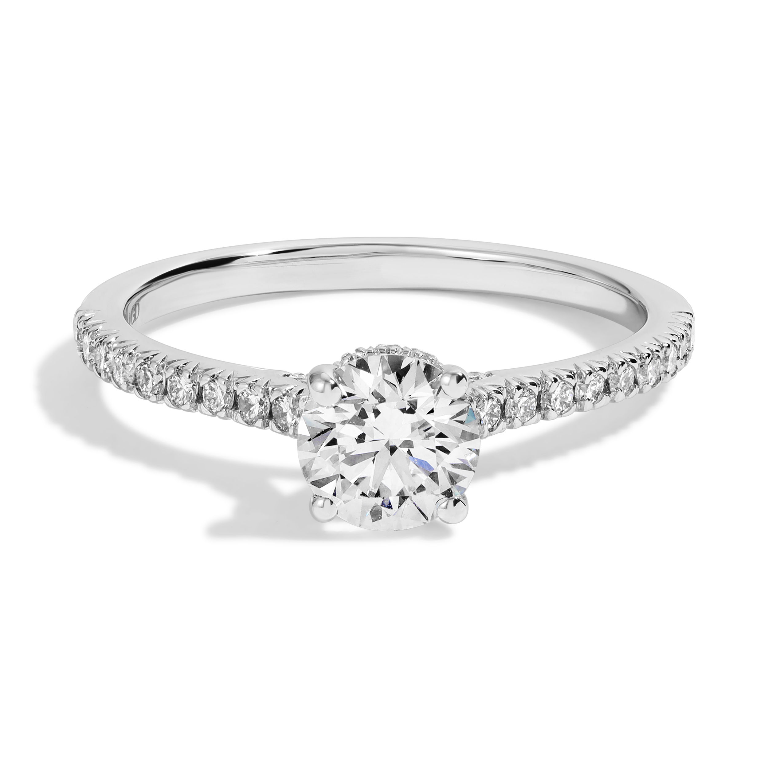 14K White Gold Round Diamond Engagement Ring