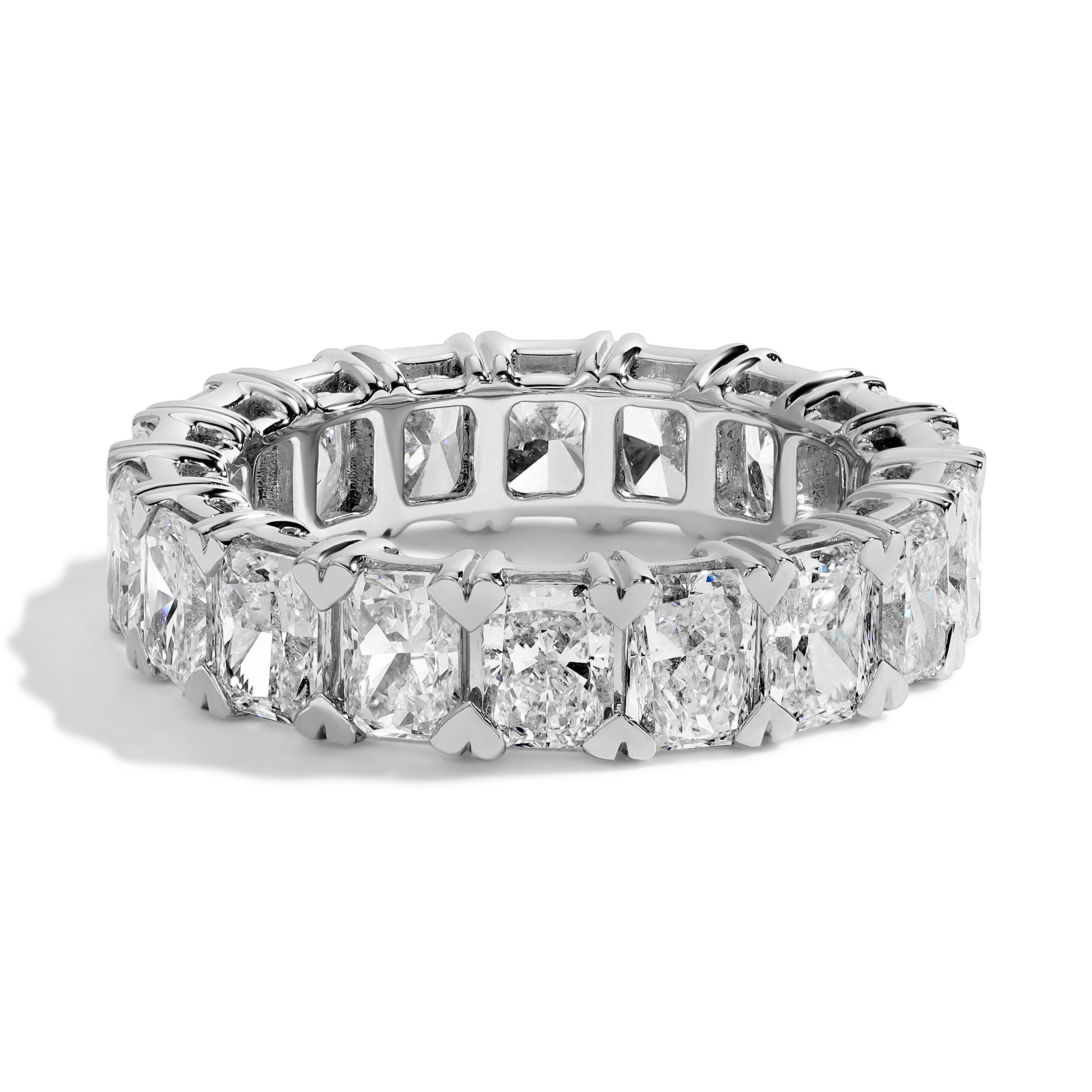 14K White Gold Radiant Cut Diamond Eternity Band