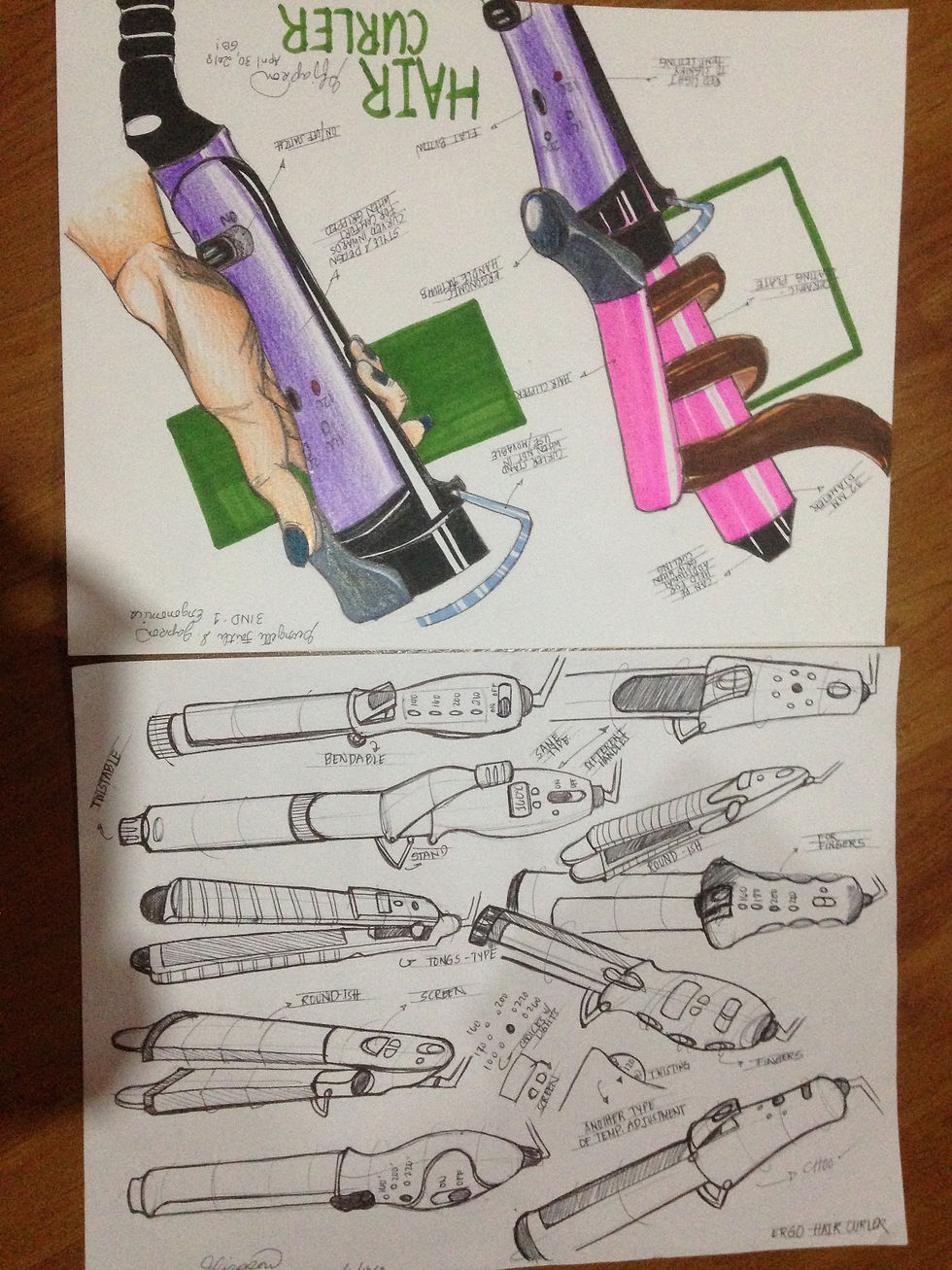 Hair curler Sketches