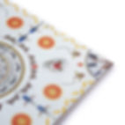 skull orange feathers surrealism ceramic portuguese tile home decor gift