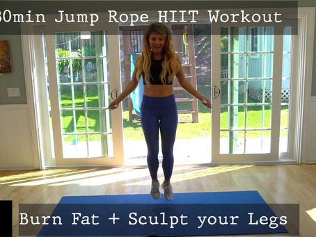 Jump rope HIIT 30 minute lower body leg home workout. Burn FAT and sculpt your legs!