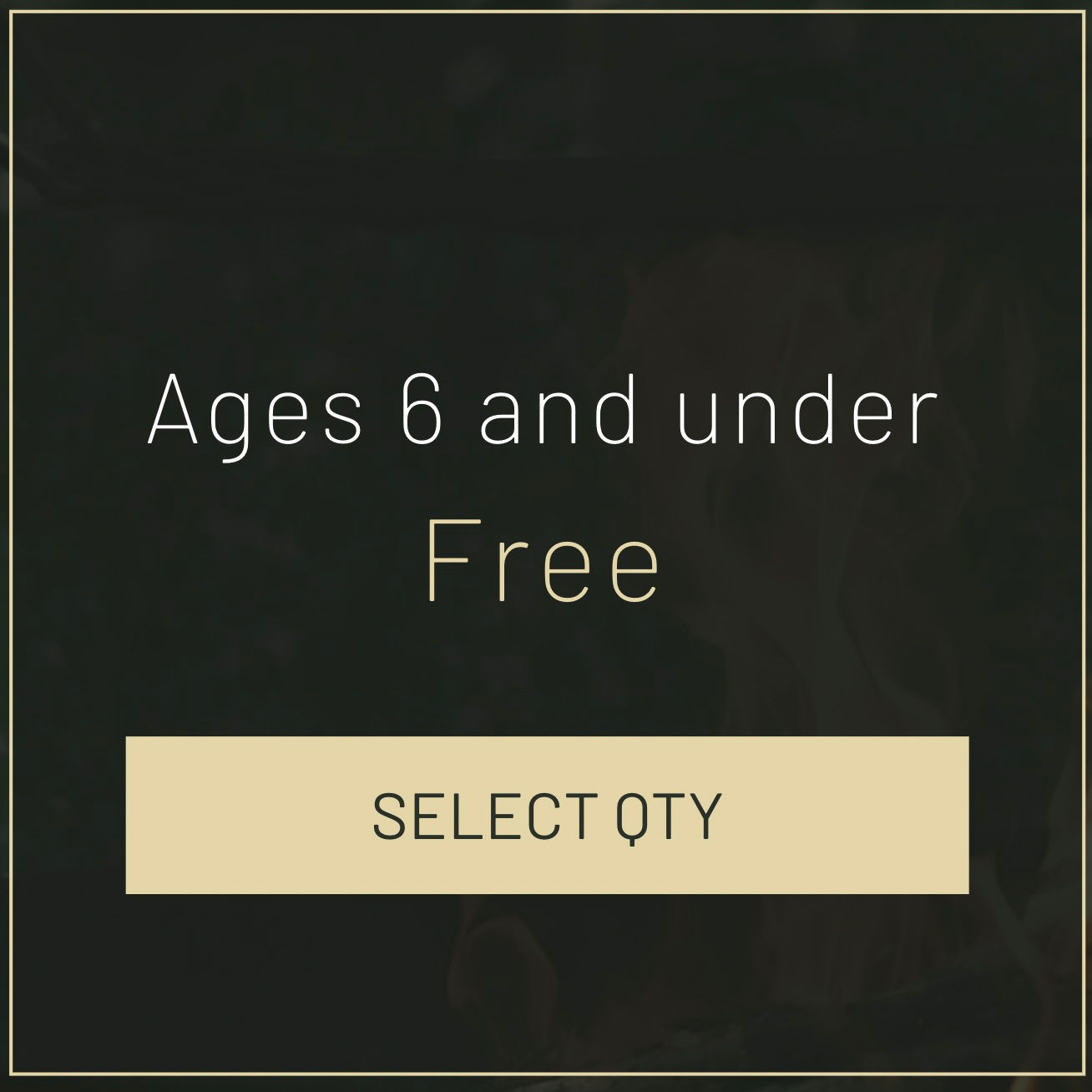 SATURDAY COOKOUT ONLY - Ages 6 and under