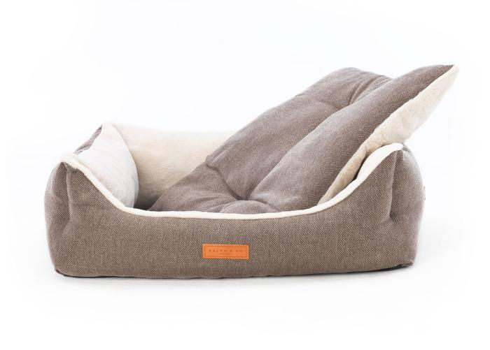 Thumbnail: Ralph & Co Herringbone Dog Bed | Lincoln Nest Bed | Faux Fur Lined Dog Bed | Cosy Dog Bed | Box Dog Bed | High Quality