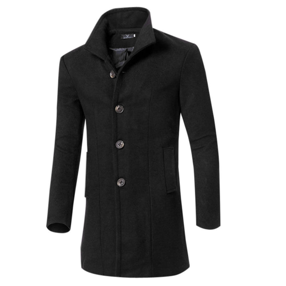 Black Winter Trench Peacoat