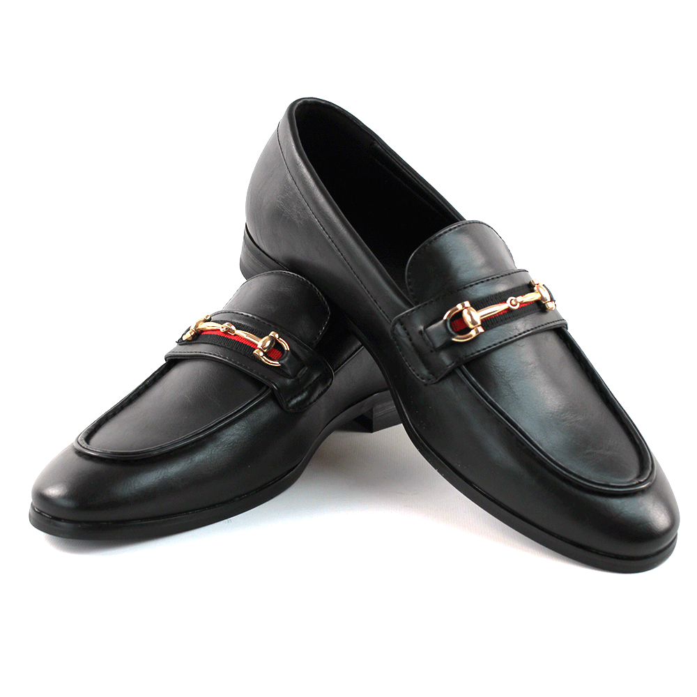 Men's Black Velvet Slip On Gold Buckle Dress Loafers By Alberto Fellini