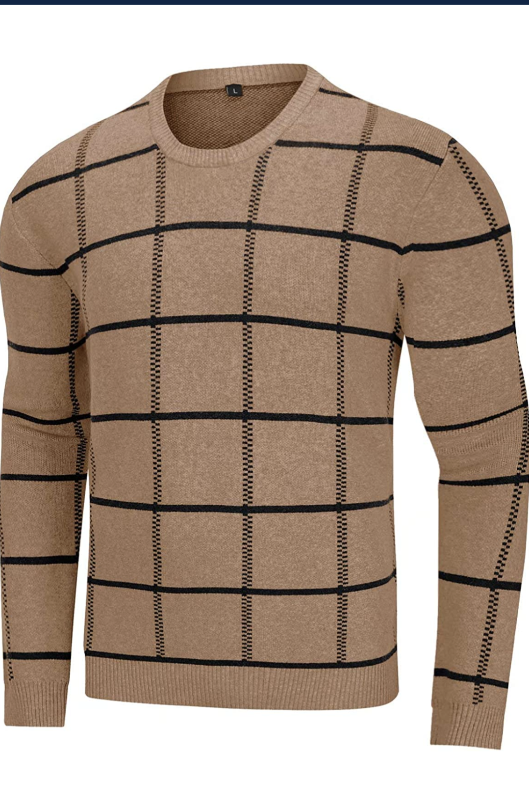 Camel Casual Knitted Crewneck Pullover & Sweatshirt Soft Lightweight Fall