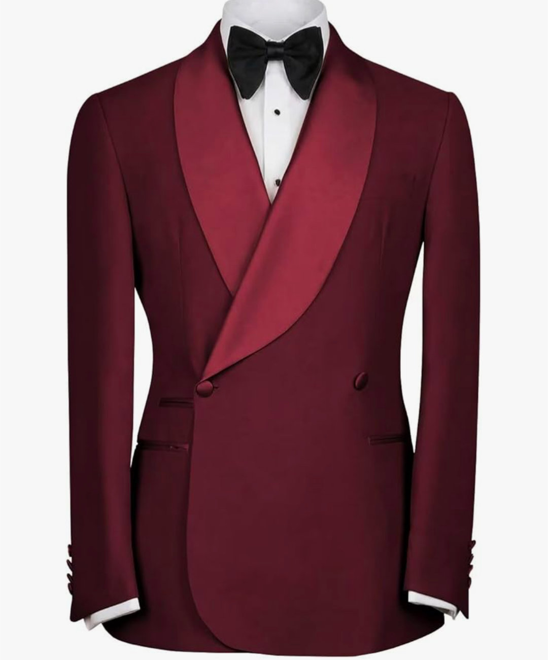 TWO BUTTON SHAWL LAPEL DOUBLE-BREASTED SUIT JACKET