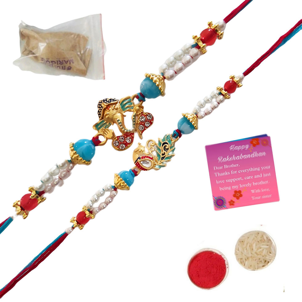 Thumbnail: Aum Ganesh Peacock Rakhi Combo