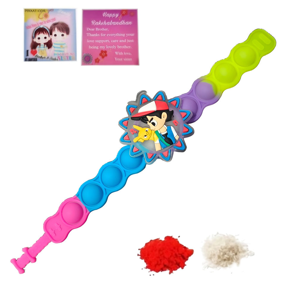 Thumbnail: Popit LED Light Cartoon Character Rakhi Bracelet For Brother
