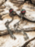 Thumbnail: Traditional Oxidised Meena Work Long Ghungroo Dangle Earrings For Women 