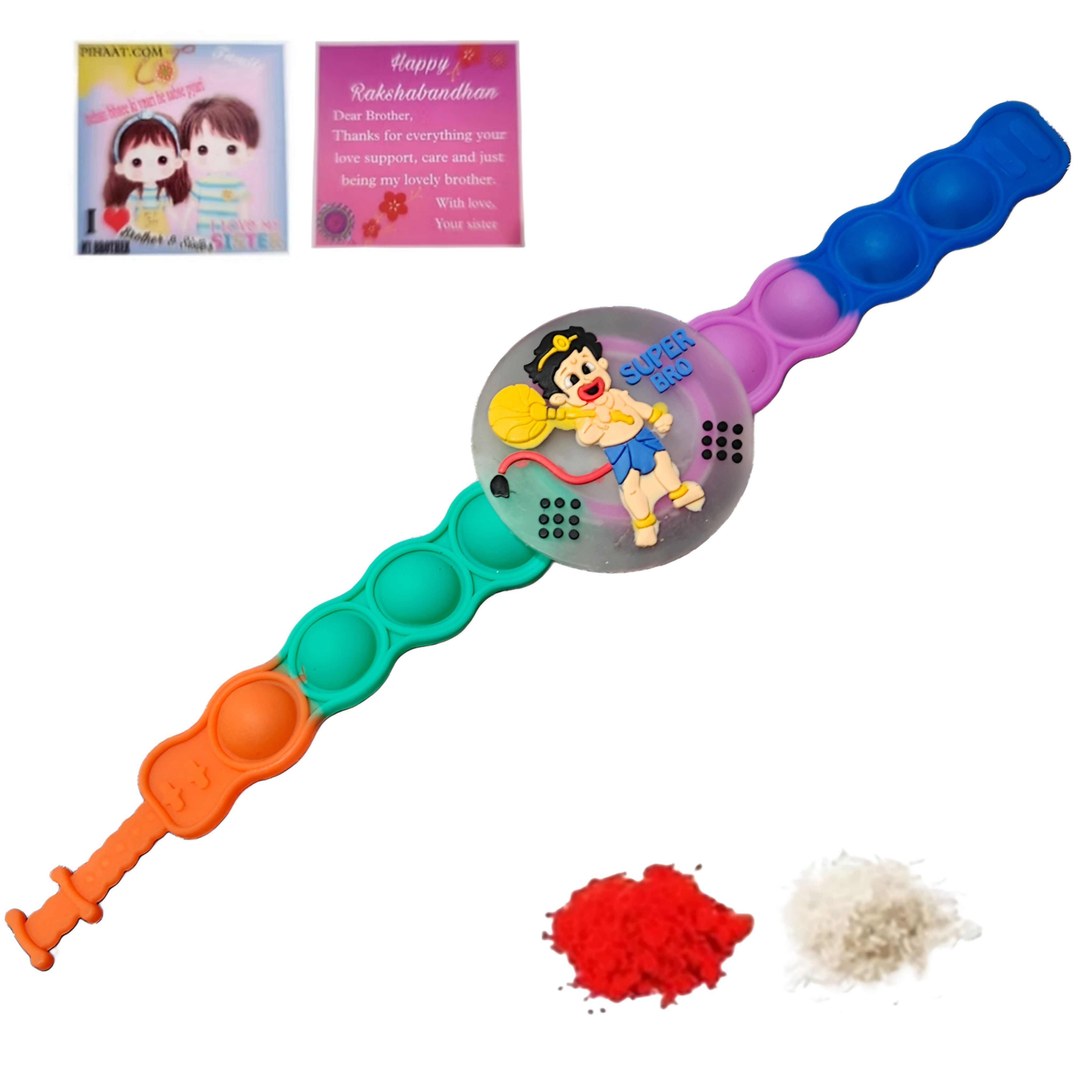 Popit LED Light Cartoon Character Rakhi Bracelet For Brother