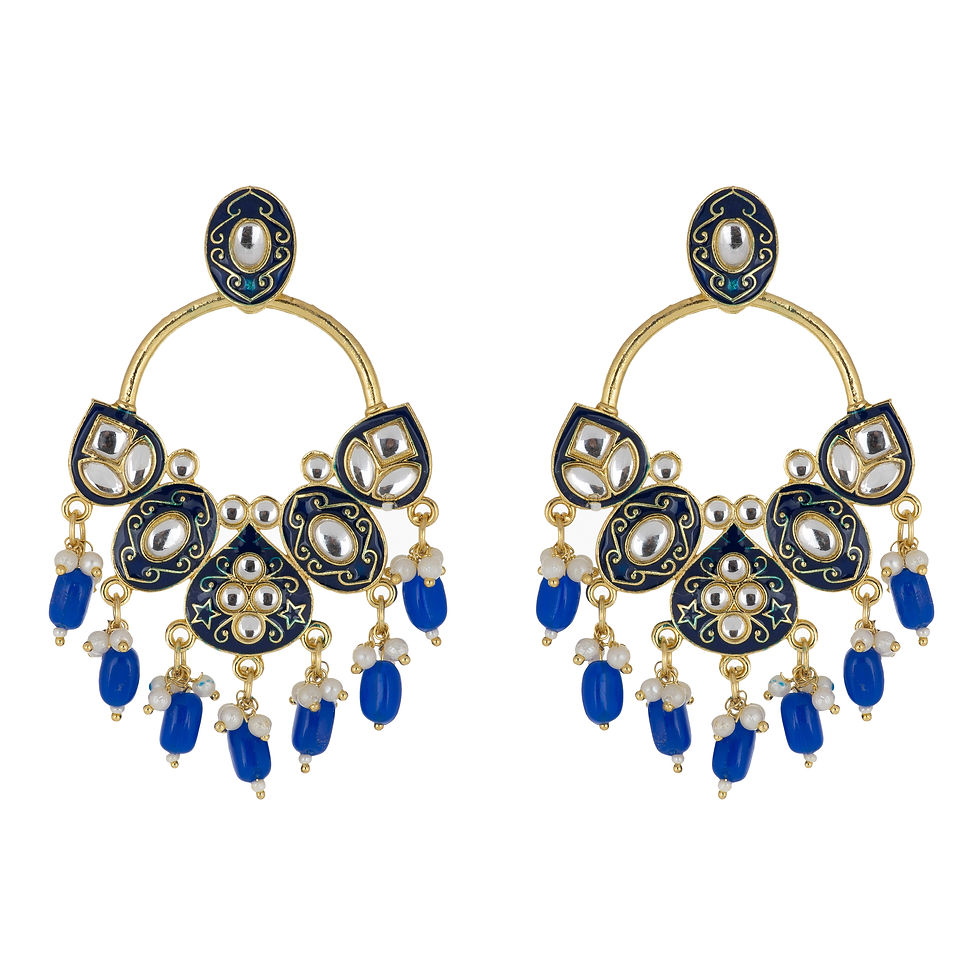 Thumbnail: Meenakari Jhallar Peach Earring