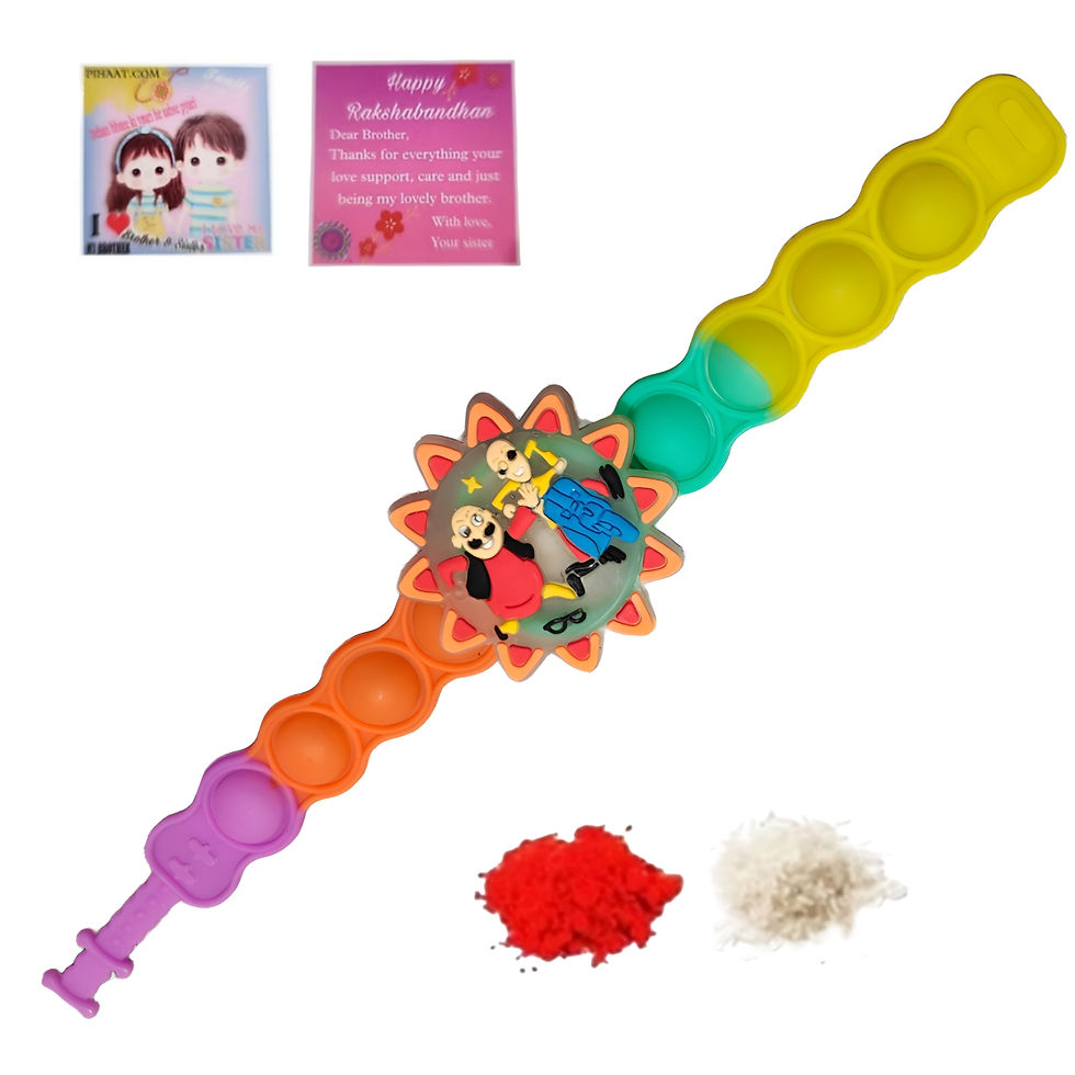 Thumbnail: Popit LED Light Cartoon Character Rakhi Bracelet For Brother
