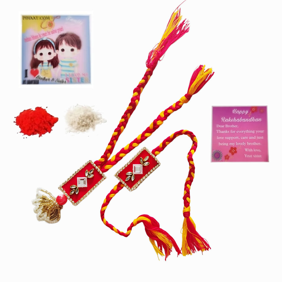 Thumbnail: Gota Patti Kundan Latkan Bracelet Designer Premium StonesBhaiya Bhabi Lumba Ra