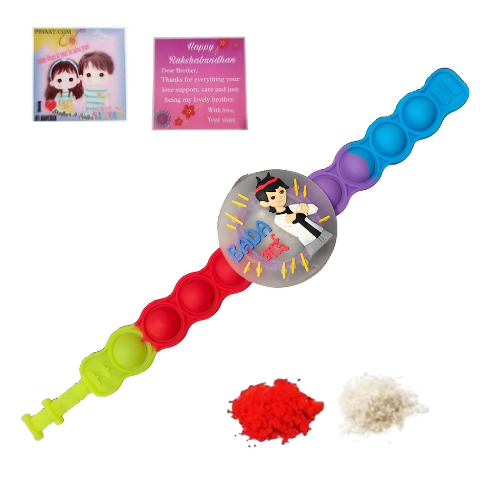 Thumbnail: Popit LED Light Cartoon Character Rakhi Bracelet For Brother