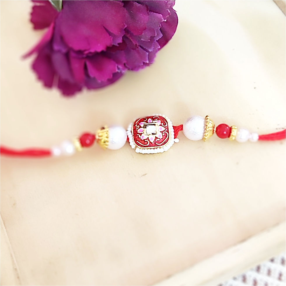 Thumbnail: Meenakari Kundan Rakhi Combo