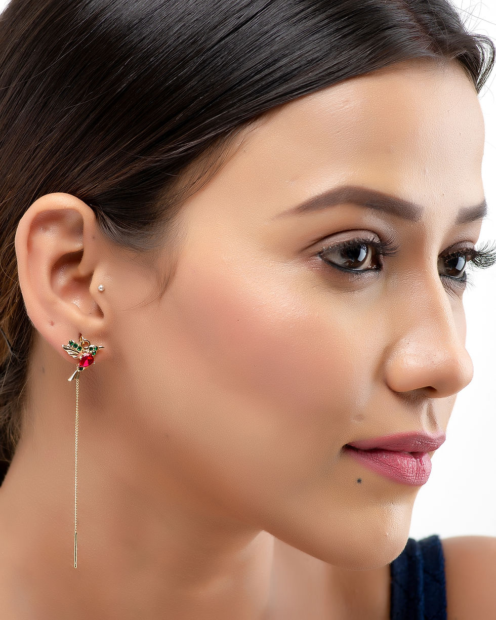 Thumbnail: Humming Bird Needle & Thread Earrings