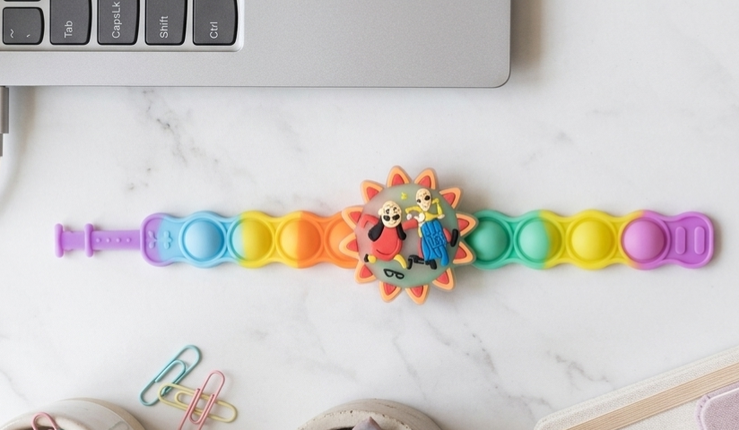 Thumbnail: Popit LED Light Cartoon Character Rakhi Bracelet For Brother