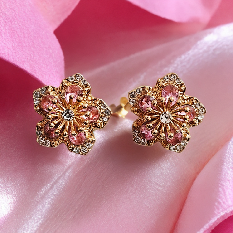 Thumbnail: Super Shinny Flower Stud Earrings