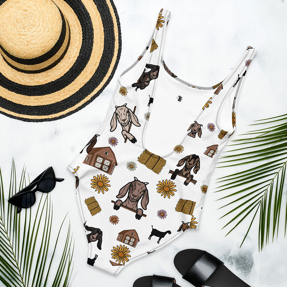 Thumbnail: Goat Farm Pattern | One-Piece Swimsuit