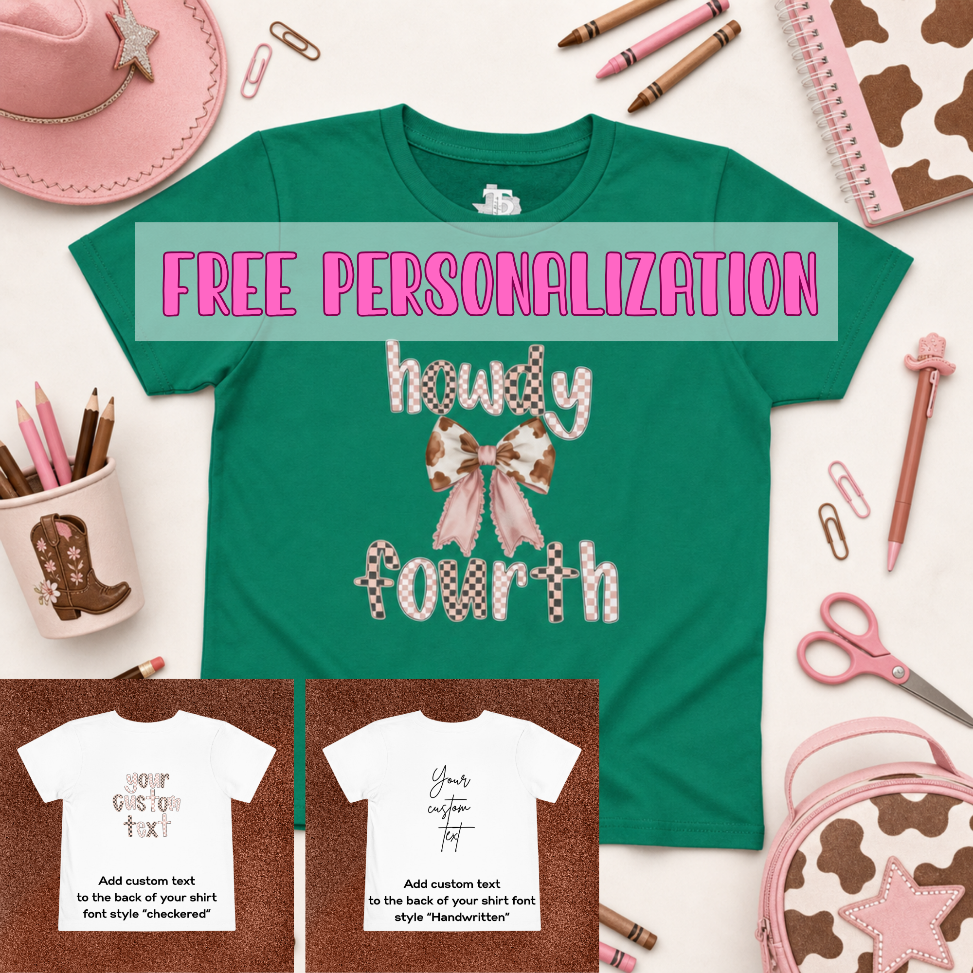 Custom Coquette Western Howdy Fourth Grade girl first day of school t-shirt