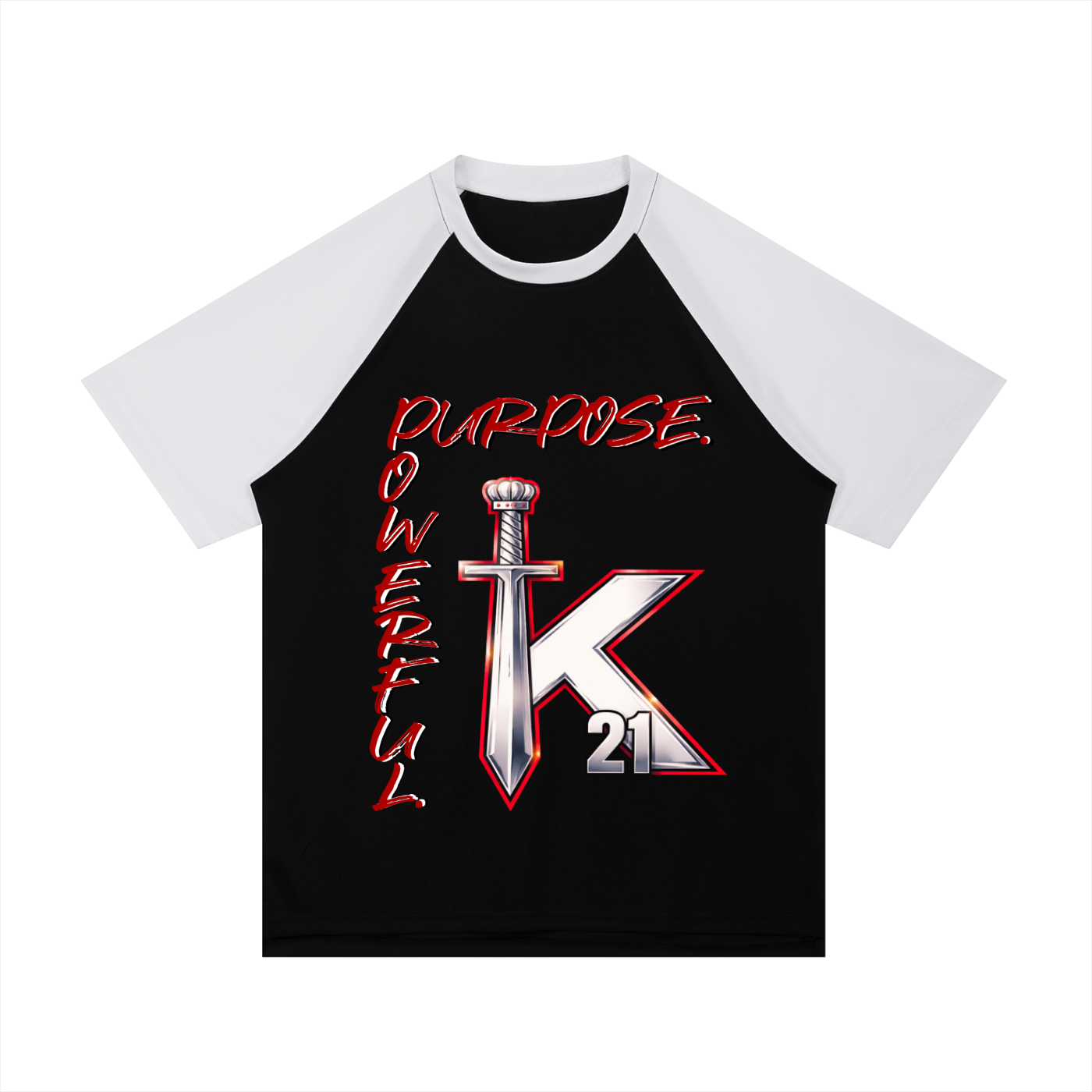 Contrast Raglan Sleeve Mesh T-Shirt