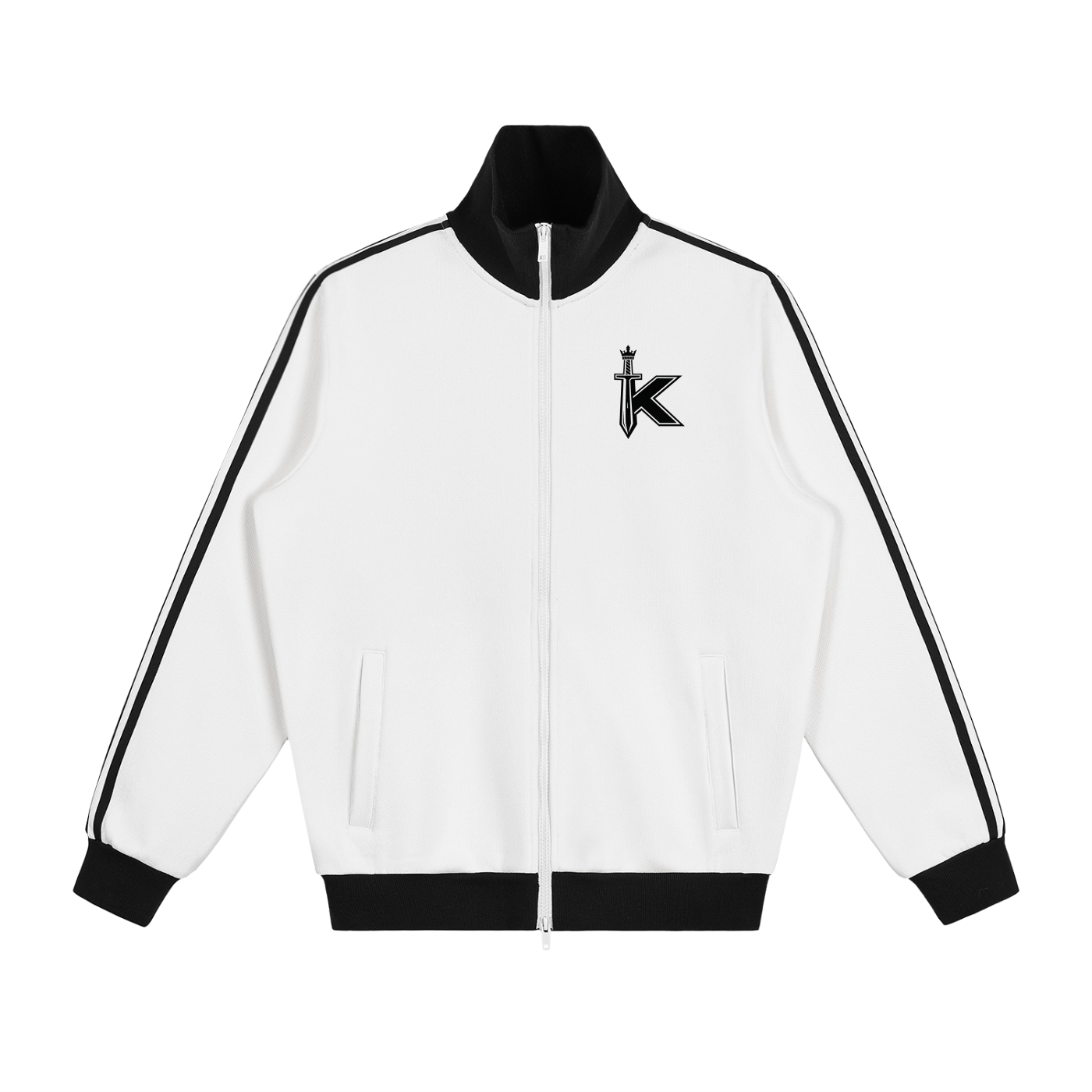 Contrast Side Stripe Fleece Track Jacket