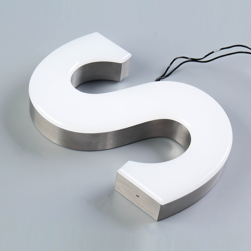 Fabricated Trimless aluminum channel letters glow up signage for storefront sign