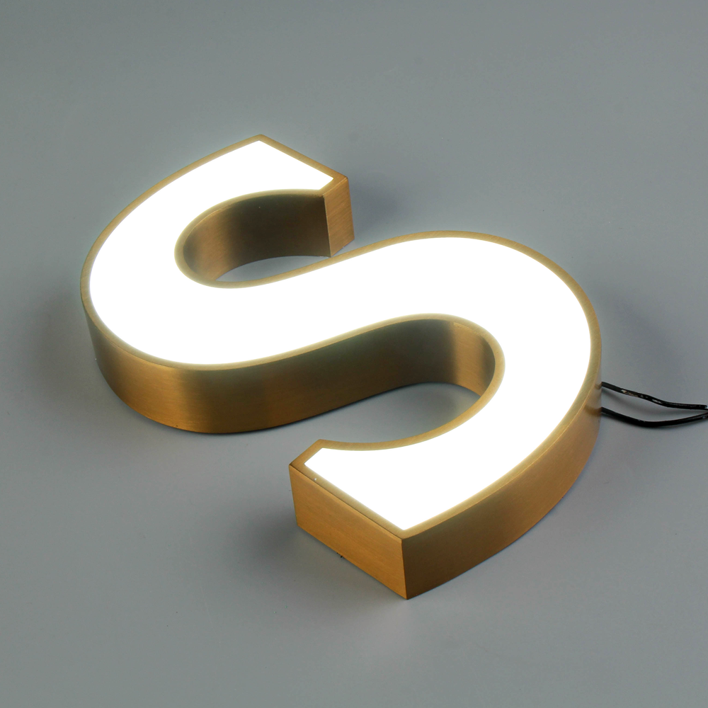 Wholesale stainless steel LED channel letter sign light up shop signs