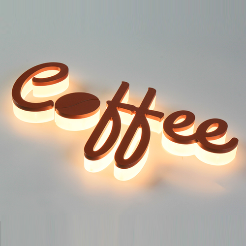 3D durable acrylic partial side light letter sign light up sign for ...