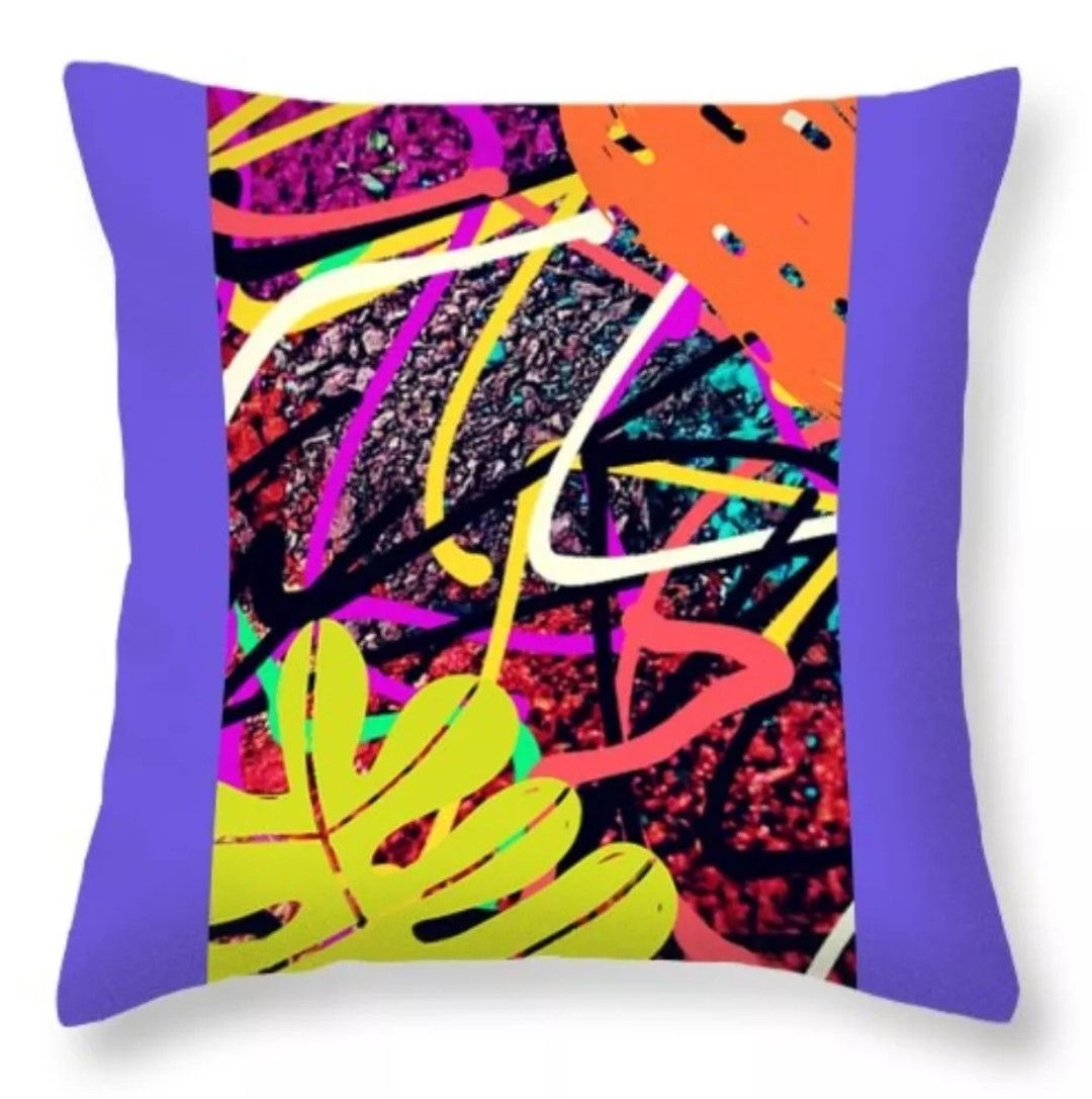 Leriju Designs - The Retro Graphiqué  - Yumeyo - Magenta Border Pillow 