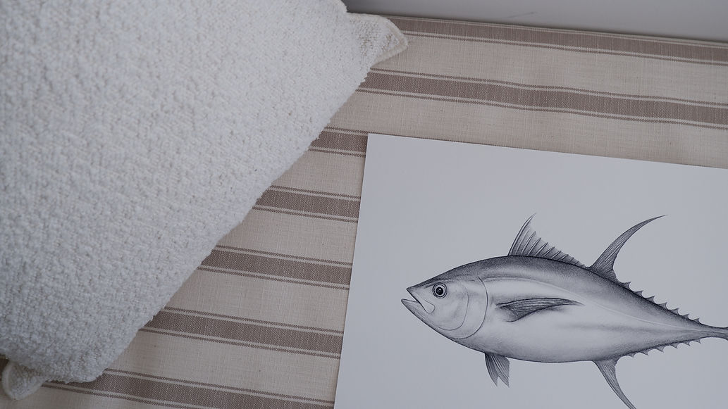 NZ gyotaku-inspired tuna print – Ink and Fin coastal gift art