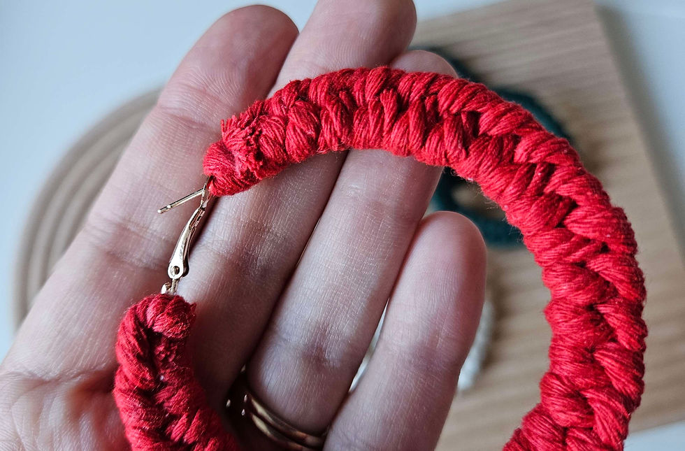 Thumbnail: Macrame Braided hoop earrings
