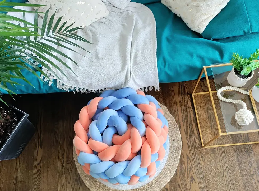 Thumbnail: braided pouf ottoman